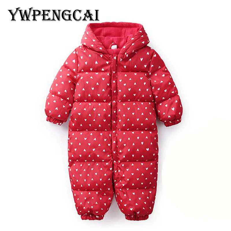 YWPENGCAI осенне-зимняя детская одежда комбинезон на молнии с шапкой для девочек 0-24