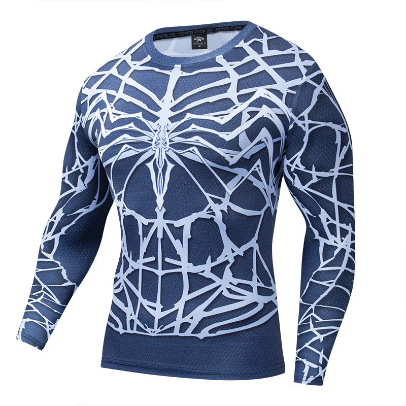 

Venom Spiderman 3d Tshirt Compression Tight Long Sleeve T-shirt Marvel Avengers Cosplay Costume Men Tshirts S-3XL