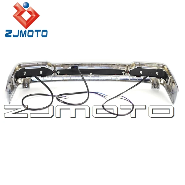  ZJMOTO Chrome ABS Plastic LED Tail Brake Running Light For Harley Classic Ultra King Tour Pack - 32634474101