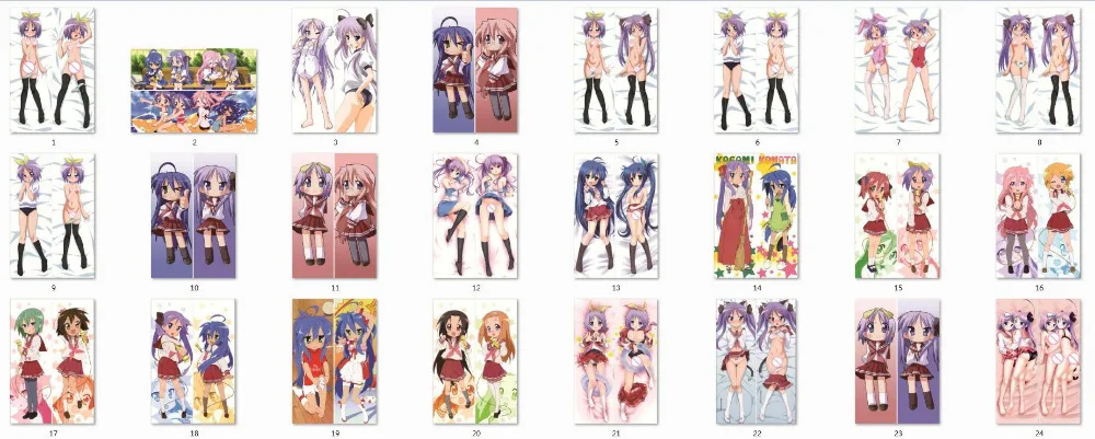 

Lucky Star anime Characters izumi konata & hiiragi kagami throw pillow cover body Pillowcase