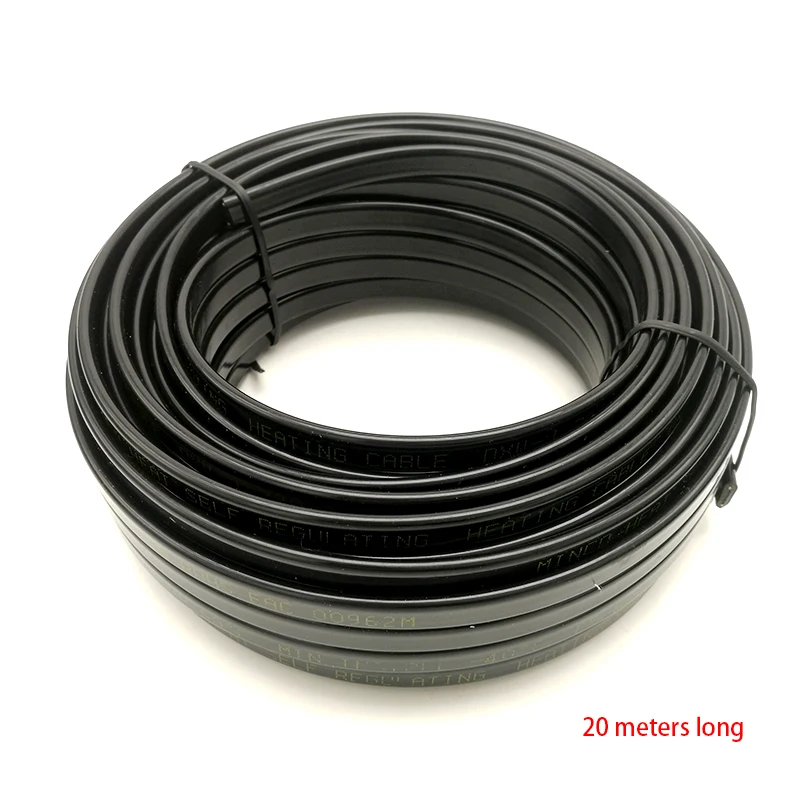 30-100m 9.5mm width BRAND Heat Trace Water Pipe Heating System Inside Pipe Self Regulating Heating Cable 220V