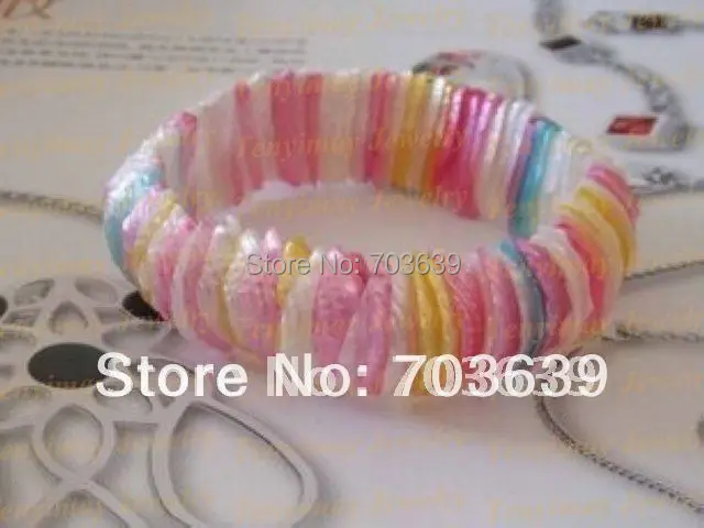 

Wholesale colorful stretchy shell bracelets free shipping