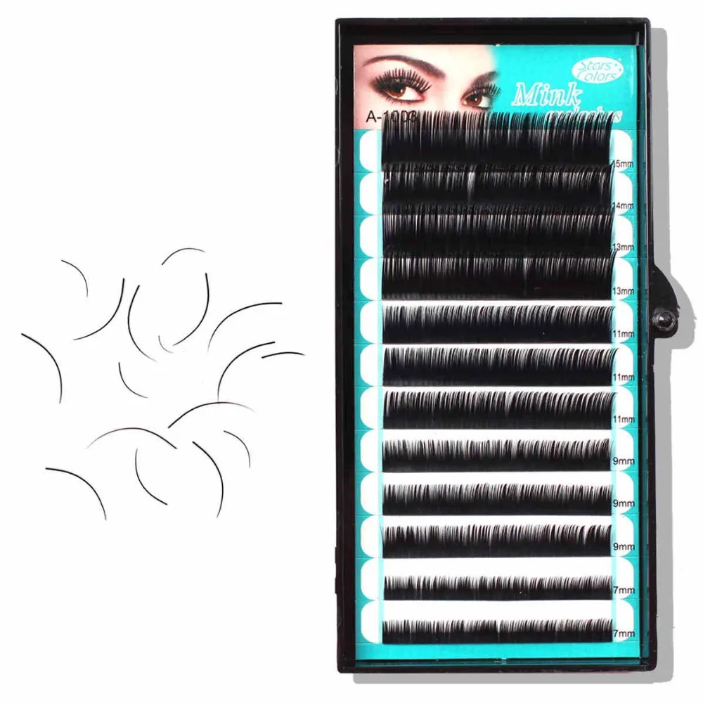 Mixed Length Individual False Eyelashes 0.15mm C curl Eyelash Extension