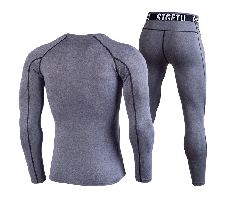 Man Compression Sports Suit Quick drying Perspiration Fitness Training MMA Kit rashguard Male Sportswear Jogging Running Clothes (17)