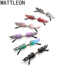 Новинка, модные солнцезащитные очки с огненным пламенем, женские и мужские солнцезащитные очки без оправы, роскошные трендовые узкие солнцезащитные очки, уличная одежда