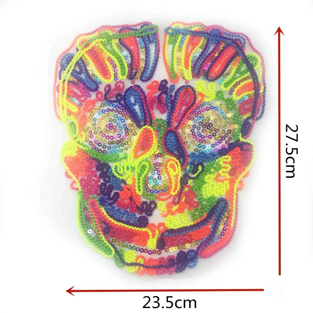 Блестки патч череп DIY одежда патчи для одежды Пришивные вышитые патч бисерный мотив аппликация дело с этим ремесла
