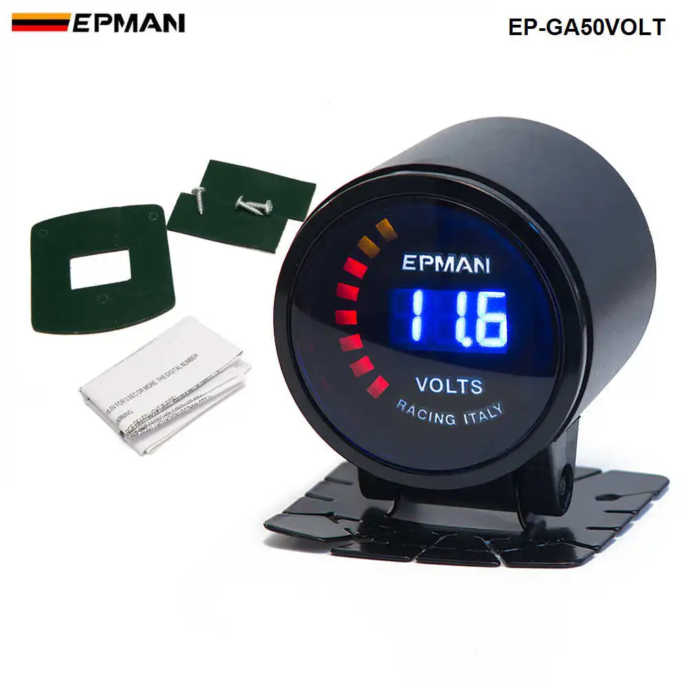 

New Epman Racing 2"52mm Smoked Digital Color Analog Digital Voltage Volt Meter Gauge with bracket For BMW 318i EP-GA50VOLT