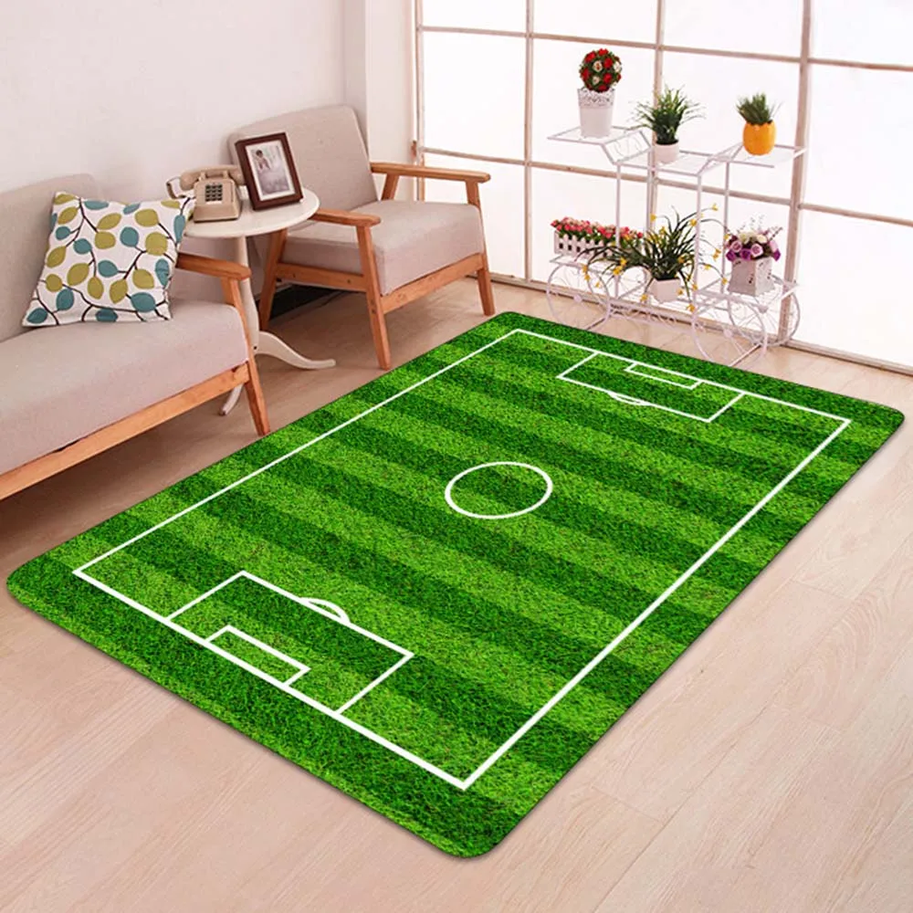 

Living Room Carpets Creative Football Field Print Front Entrance Door Floor Mat Doormat Baby Play Mat Home Decor Supplies