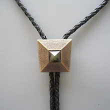 Античное золото покрытием природа лабрадорит камень окна пирамиды Боло галстук Средства ухода за кожей Шеи Галстук