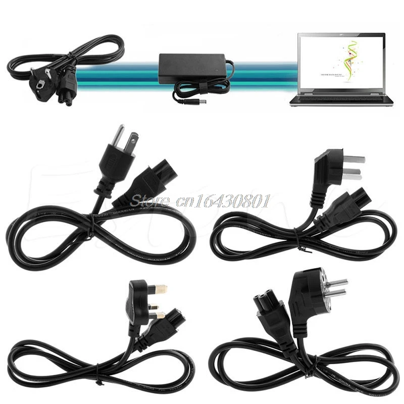

US/UK/EU/AU Plug 3-Pin AC Power Cord Cables For Dell Laptop For Lenovo ThinkPad For IBM S08 Drop ship