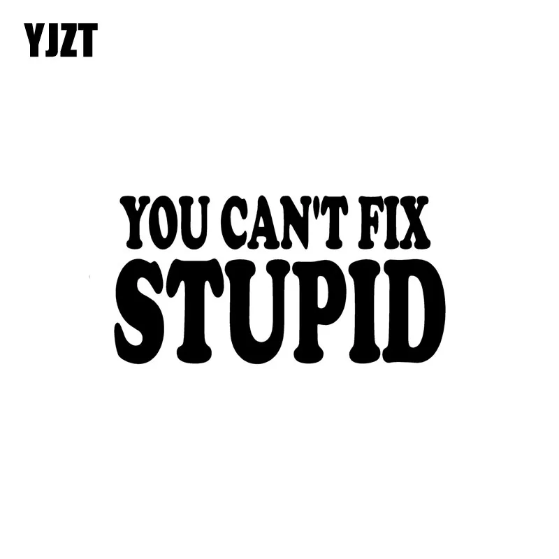 I Cant Be This Stupid YJZT 15CM*7.5CM Funny YOU CAN'T FIX STUPID Decal Car Window Sticker