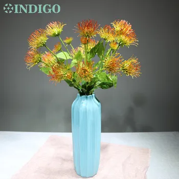 

5pcs Leucospermum Cordifolium (5flower head/stem) drangea Nutans Flower Wedding Floral Event Party Table Flower