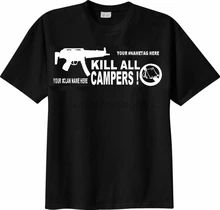 Camiseta matar todos os campistas personalizzata com tuo nome o clã mmo fps