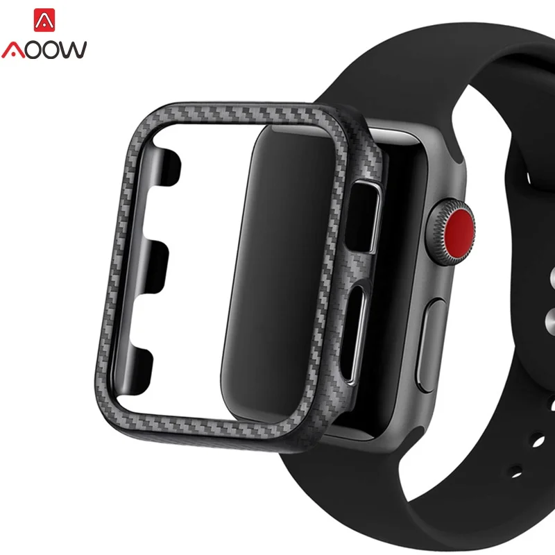 

AOOW Case Protective Frame For Apple Watch Series 4 3 2 1 Ultra Thin Carbon Fiber PC Watch Case for iwatch 38MM 42 MM 40MM 44MM