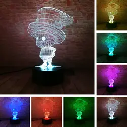 Мультфильм 3D Джо свет красочный визуальную иллюзию USB светодиодный сенсорный ночник День рождения Спальня Домашний Декор ребенок