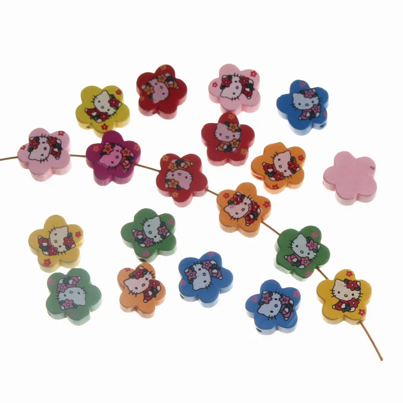 

20PCs Cute Cat Shape Lead-Free Wood Beads For Jewelry Making Jewelry Accessories Necklace Bracelets DIY Craft Gifts For Child