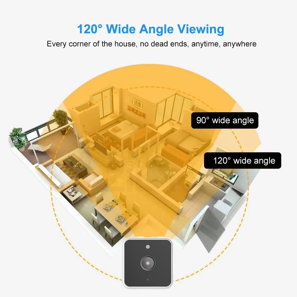 1080P HD wifi Беспроводная мини ip-камера с углом обзора 140 градусов ИК ночного видения мини видеокамера циклическая видеокамера встроенный аккумулятор IP CAM