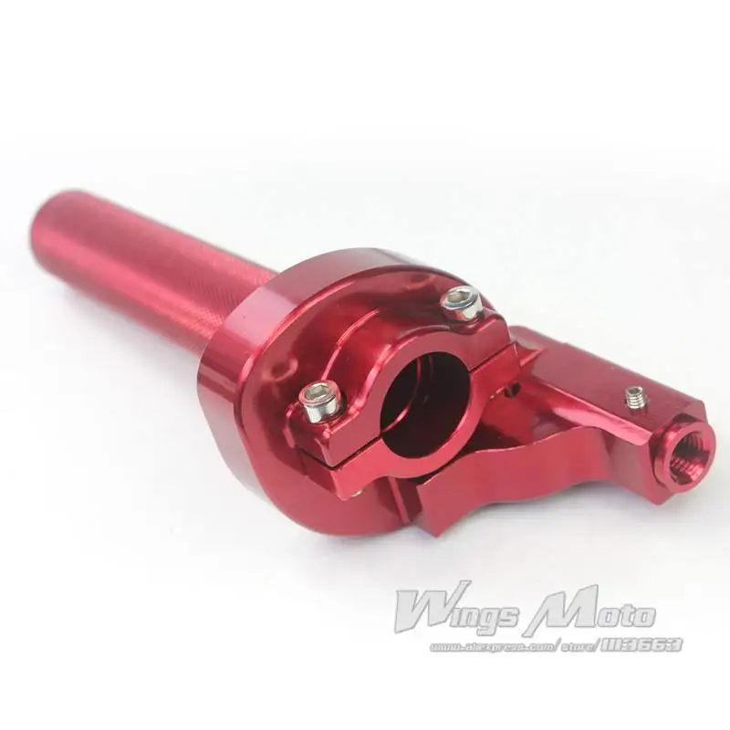RED CNC TWIST THROTTLE GRIP ASSEMBLY FOR KLX 110 125 140 DIRT BIKE