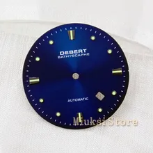 Deberg 34 мм синий циферблат часов для Miyota Parnis мужские 8205/8215 Mingzhu DG2813/3804 часы