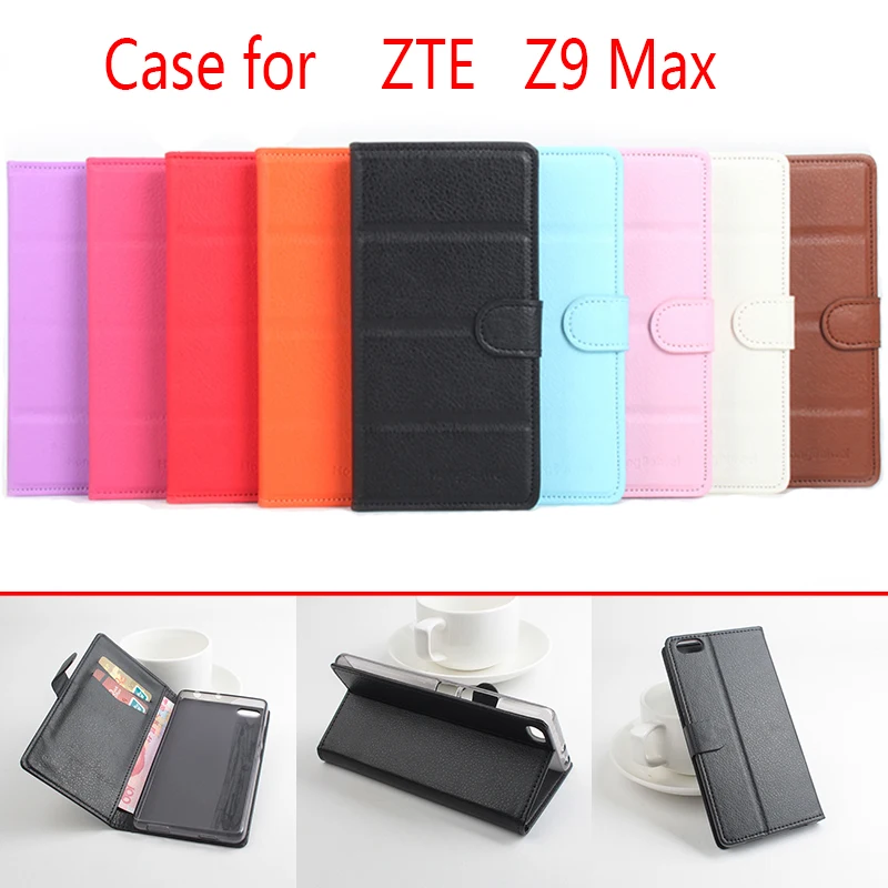 For ZTE Z9 MAX Phone Case Folio Flip Pure Color Lichee Pattern PU Leather Wallet Cover Cash/Card Slots sanheng | Мобильные телефоны