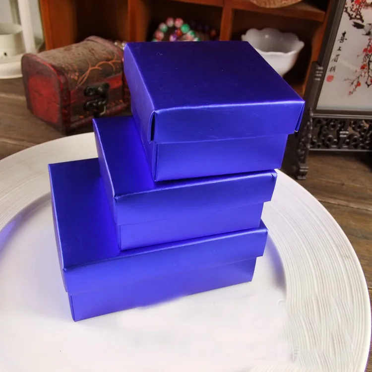 50pcs Classic Blue aluminum foil wedding party packing gift box candy