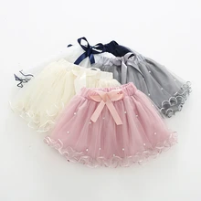 Jupes tutu courtes pour bébés filles, jupe de Ballet en Tulle rose bouffant avec nœud de princesse et perles, 2021
