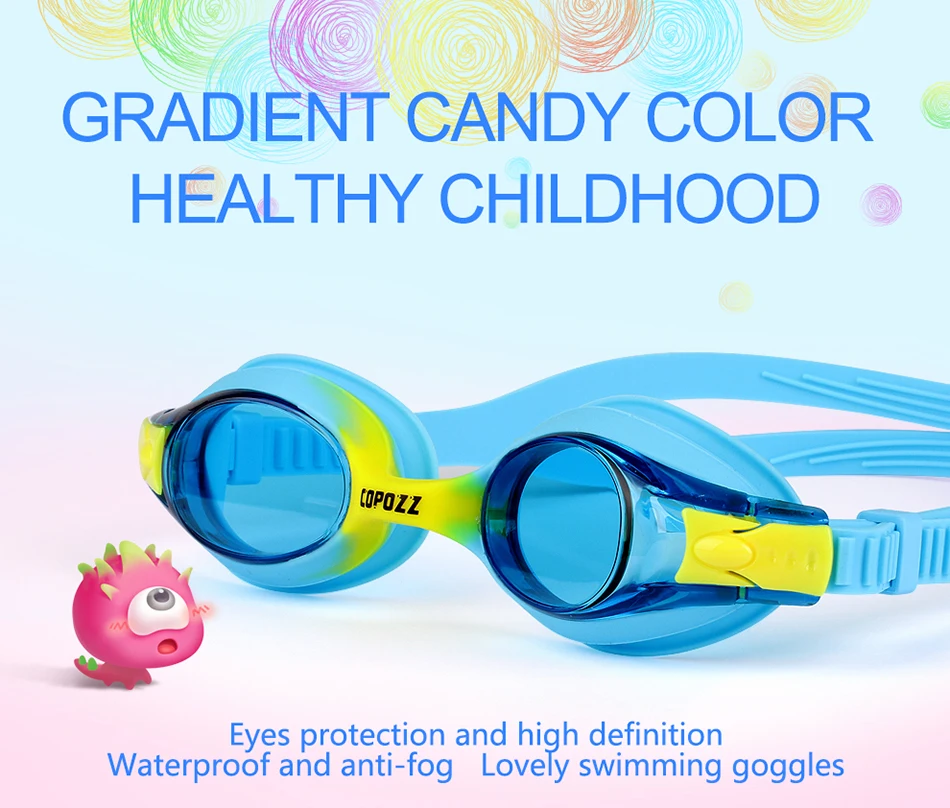 Copozz, водонепроницаемые, противотуманные, УФ, детские, профессиональные, цветные линзы, для дайвинга, для плавания, очки, для детей, очки для плавания, Gafas Nata