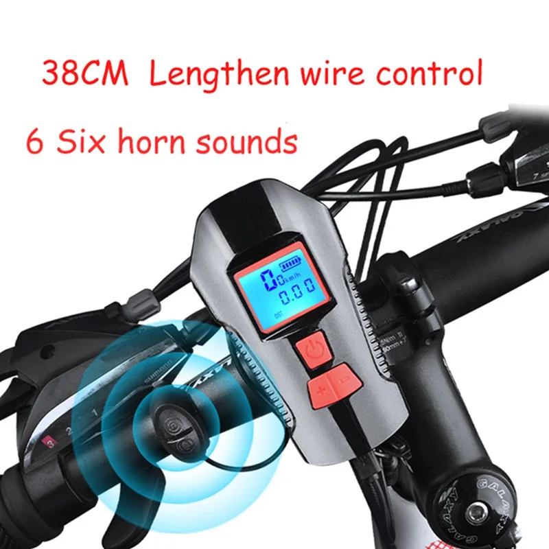 

Multifunctional Bicycle Light USB Rechargeable Waterproof Bike Computer With Electric Horn Bell Handlebar Cycling Headlight