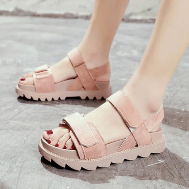 Fashion Women Sandals 2019 Summer New Casual Sandals Anti-skid Soft Muffin Female Sandals Hook & Loop sandal Mujer Sandalias