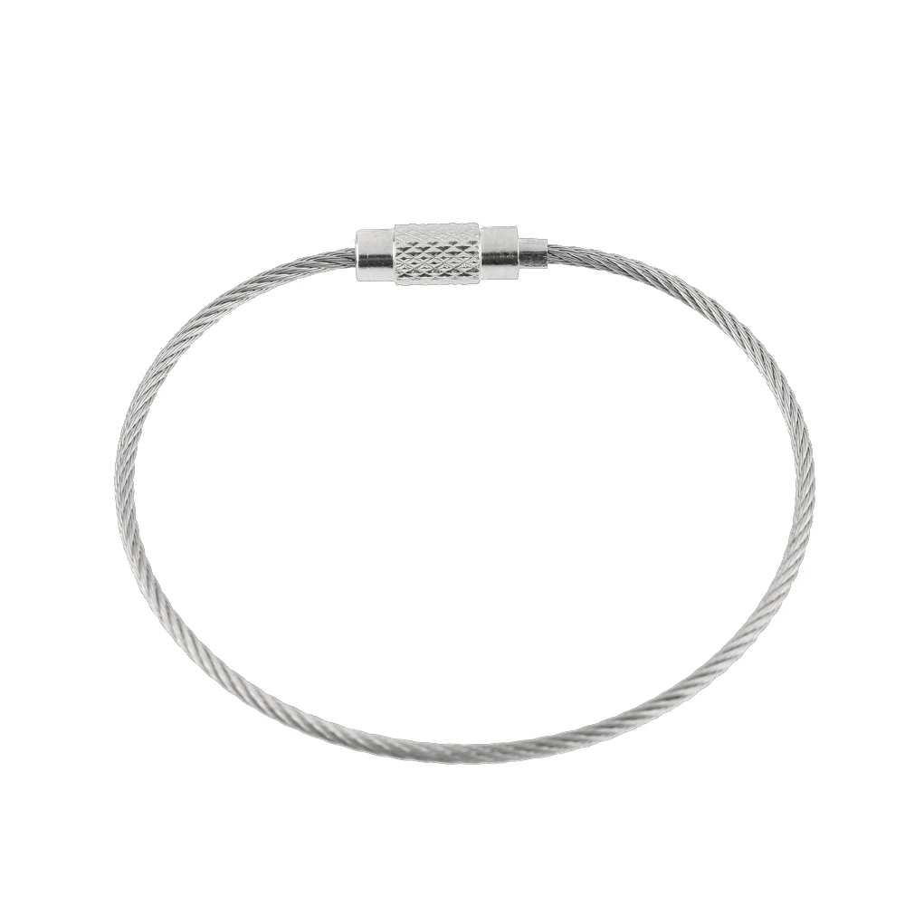 School Stationery Office Supplies Key Stainless Steel Wire Keychain Cable Key Ring For Outdoor Hiking Tool Desk Sets 10PCs