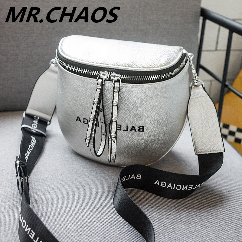 

Brand Women Messenger Bags Quality leather silver black Designer Handbags sac a main Crossbody Bags for Women rivet Shoulder Bag