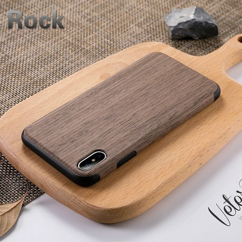 

Rock IPhone XR Case Wood Element Phone Case Excellent Natural Feeling Phone Cover Support Wireless Charging For IPhone XS Max