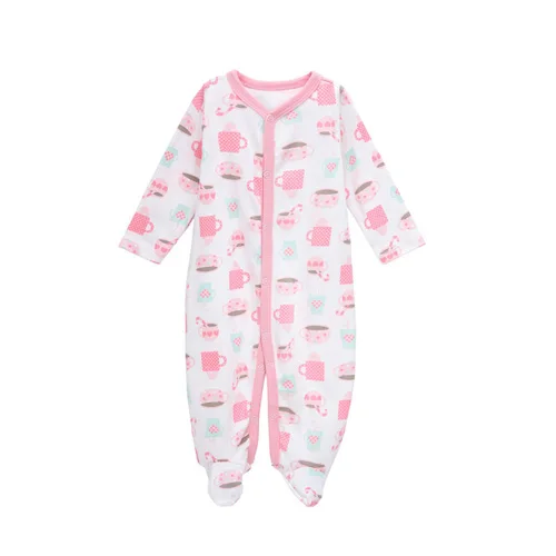 Одежда для маленьких девочек Одежда для новорожденных из хлопка с мультяшным принтом 1 предмет для детей от 0 до 12 месяцев - Цвет: Хаки