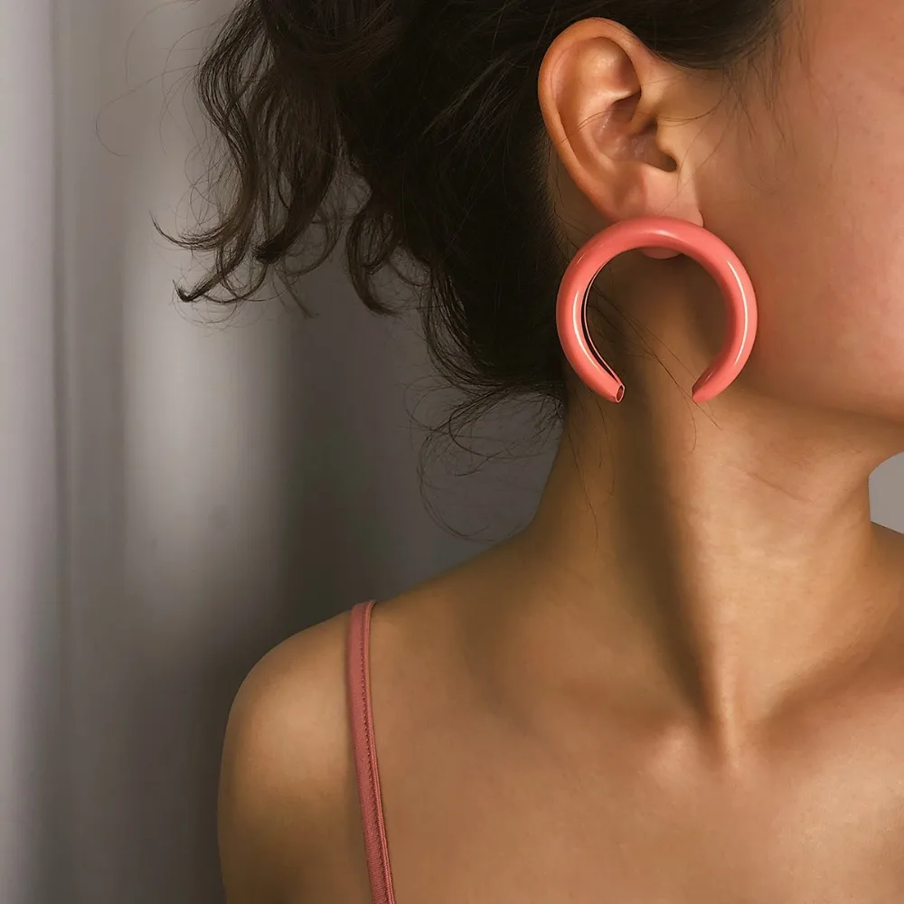 

half circle stud earrings fashion jewelry boho metal ear studs women oorbellen