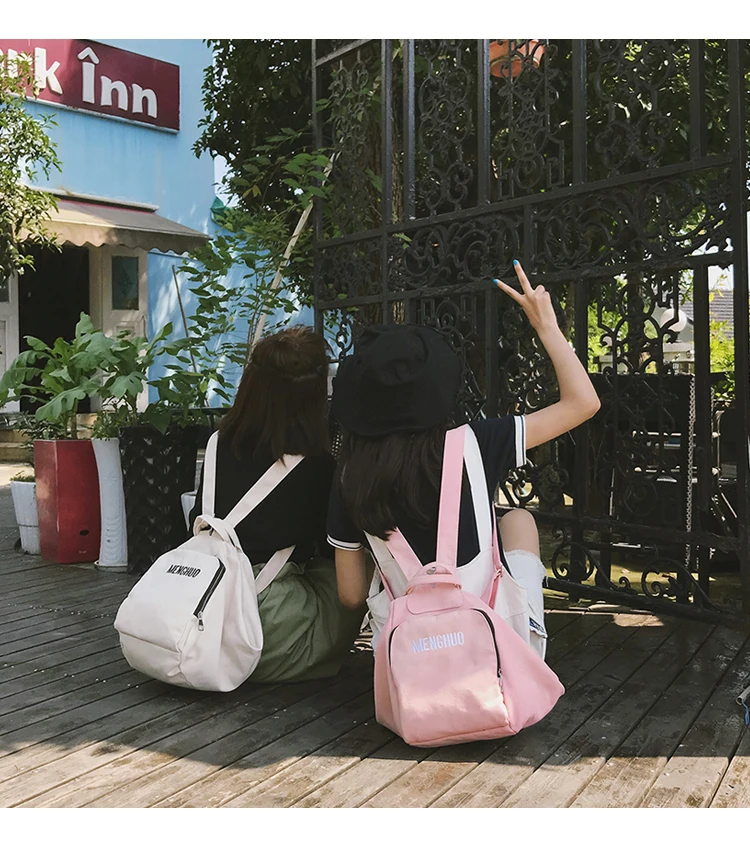 Menghuo Solid Color Multifunctional Bag Canvas Backpack Women Mochila School Bag for Travel Backpacks School Backpack for Girls (13)