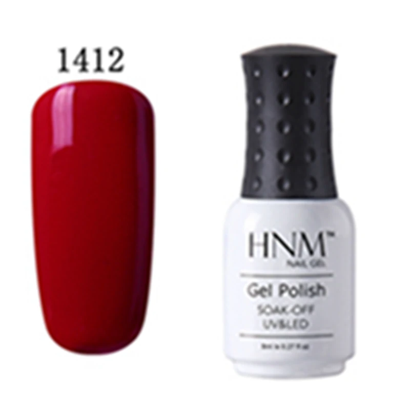 HNM, 8 мл, Гель-лак для ногтей, впитывающий Гель-лак Vernis, Полупостоянный УФ-гель для ногтей, красный, синий цвет, грунтовка для ногтей - Цвет: 1412