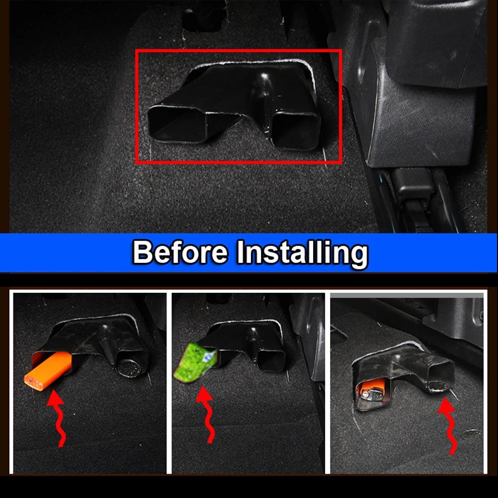 Seat AC Heat Floor Air Conditioner Duct Vent Outlet Grille Cover For Nissan X-trail Xtrail Rogue T32 2014 2015 2016 2017 2018 (5)