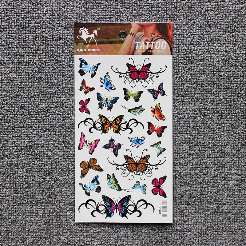 جميل الملونة صغيرة فراشة الفن الجسم للماء وهمية الوشم للمرأة فلاش TemporaryTattoo ملصقات 10*20 سنتيمتر KD503 لطيف