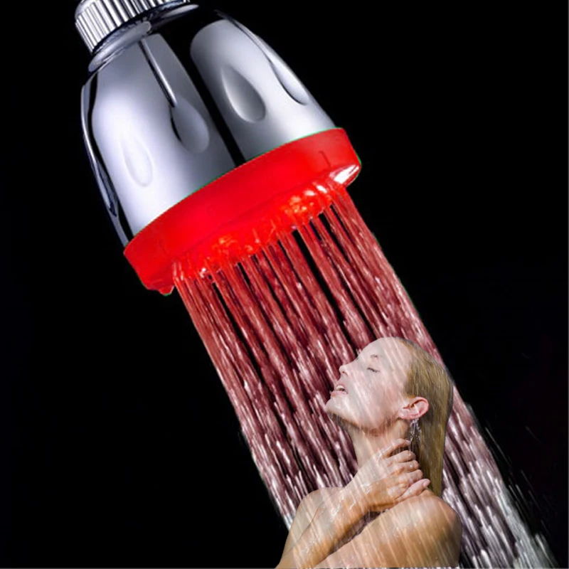 

Single Red color water power Bathroom Color lighted top showerheads