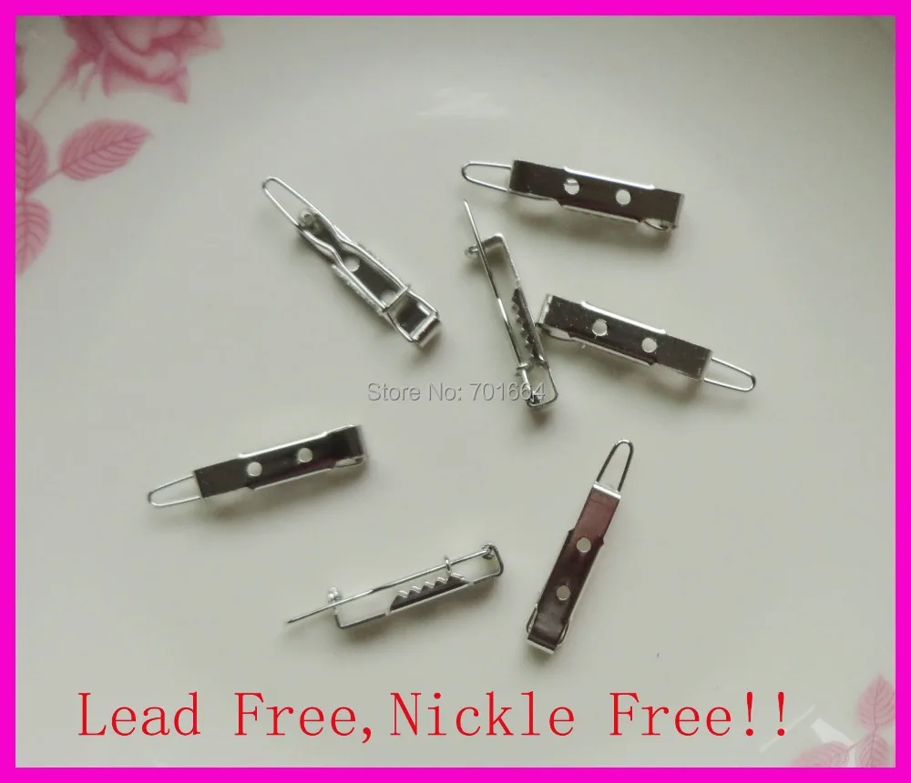 

50PCS 2.5cm 1" silver finish base plain metal snap bar Barrettes with two holes at lead free and nickle free,frog barrettes clip