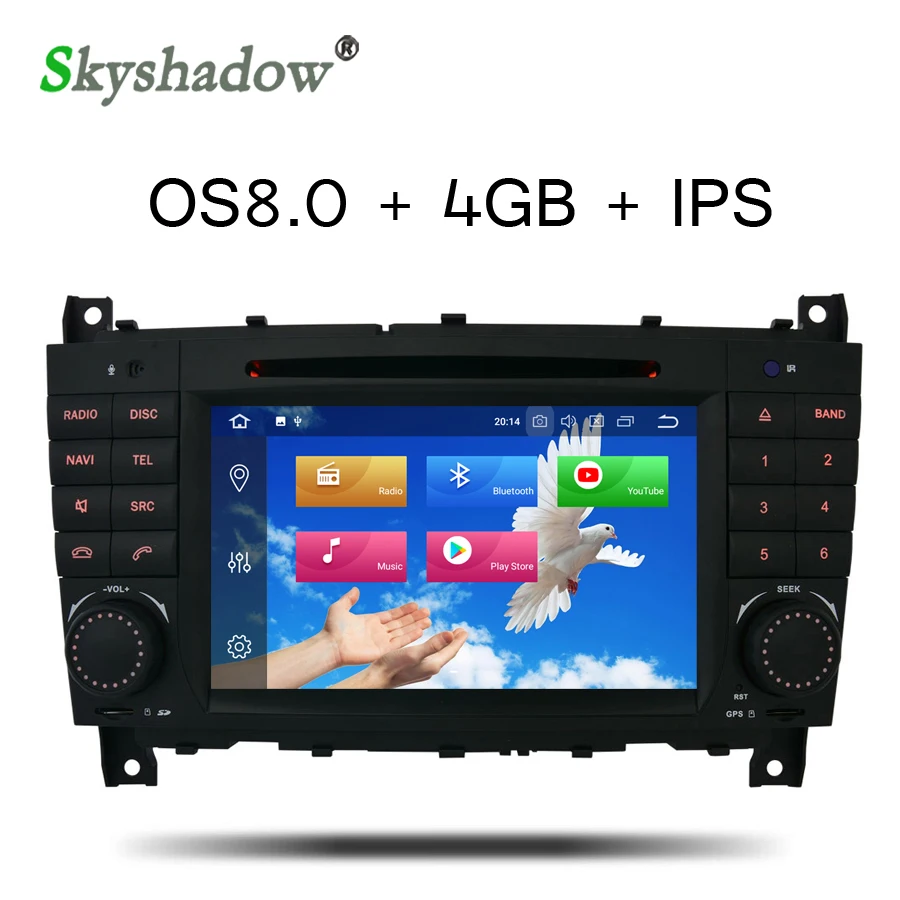 Top IPS Android 9.0 Octa 8 Core 4GB RAM 32GB ROM Car DVD Player RDS Radio GPS Map bluetooth wifi For Benz W203 W209 W219 2004 - 2011 0