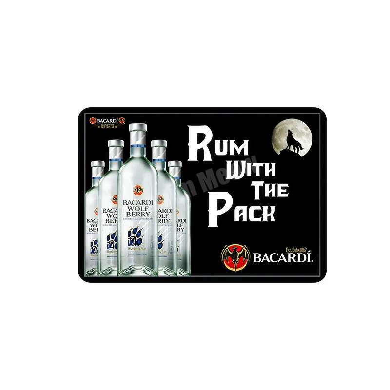 Bacardi Plaque Budweiser Havana Palm Miller Vintage Metal Tin Sign Pub Bar Casino Wall Decoration Ricard Beer Wine Poster MN127