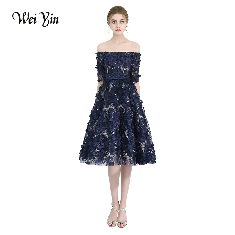 Вечернее платье weiyin De Soiree новинка элегантное кружевное для банкета с цветочным
