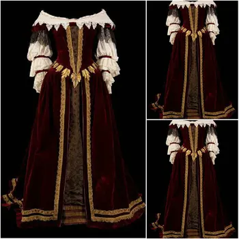 

History!Customer-made 17 Century Vintage Costumes Renaissance Dress Steampunk dresses Gothic Cosplay Halloween Dresses C-1213