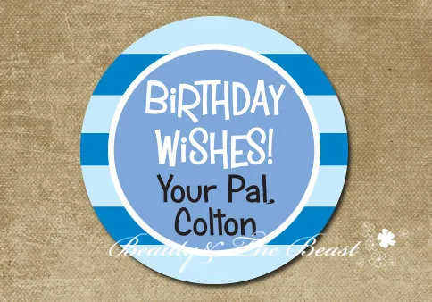 personalized kid gift sticker happy birthday stickers label party