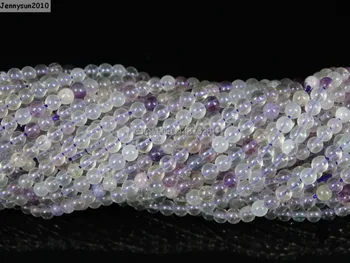

Natural Purple Fluorite Gems Stones 2mm Smooth Round Spacer Loose Beads 15'' Strand for Jewelry Making Crafts 5 Strands/Pack
