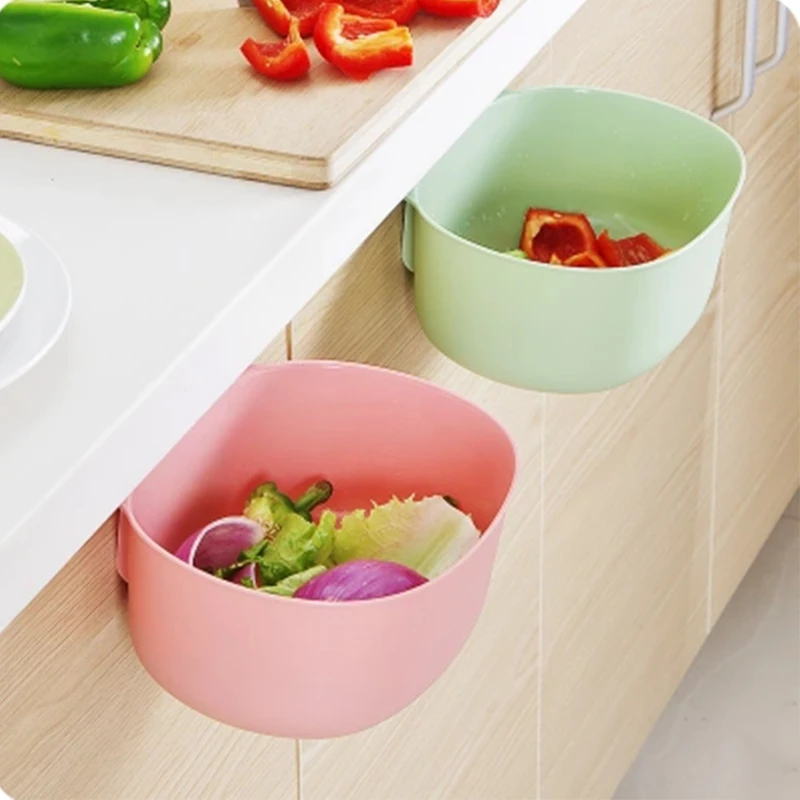 Geekinstyle High Quality Plastic Hanging type Kitchen Cabinet Trash can Hanging Large garbage desktop plastic storage box cover