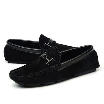

Suede Leather Luxury Brand Top Men's Casual Boat Shoes Loafers Slip-On Footwear Male Soft Moccasins Chaussure Homme Plus Size 12