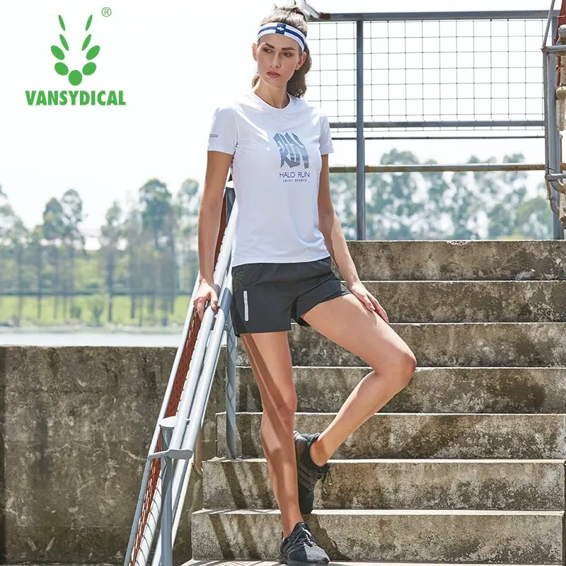 2018 Vansydical женские комплекты для бега спортивные костюмы фитнеса быстросохнущие