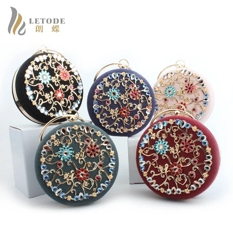 

HOT SALE!2019 Fashion Women Evening Bag Clutch Shoulder Crossbody Bags Linen Flower Diamonds Handbag bolsa feminina Day Clutches